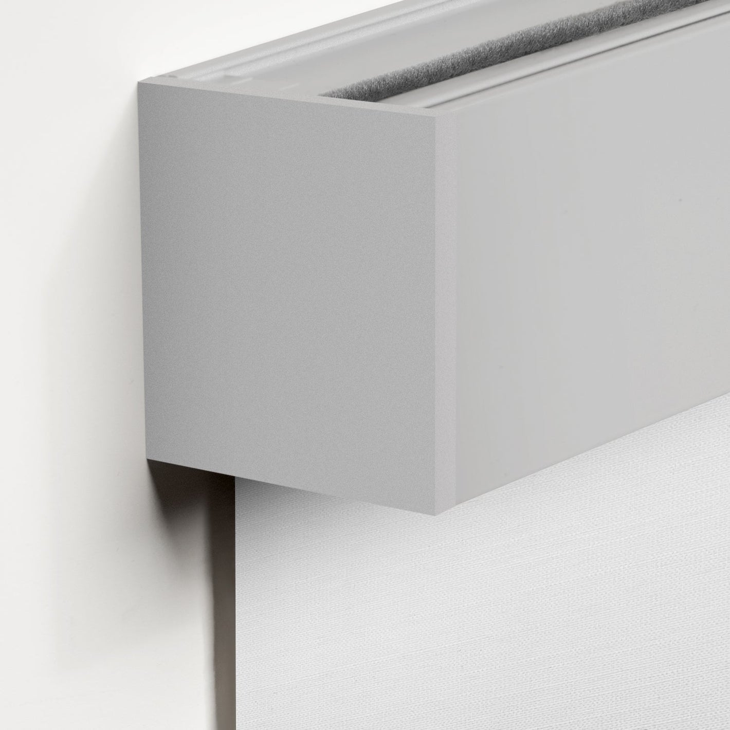 Sombra roller shade square cassette headbox close-up