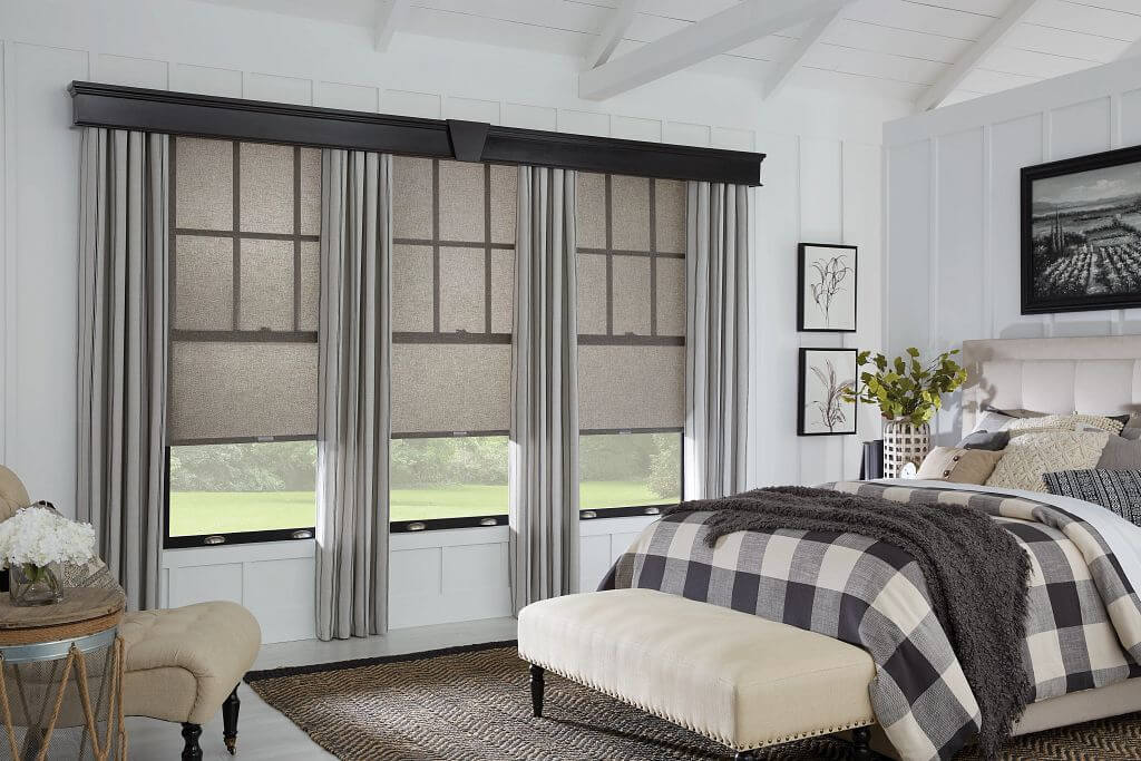 Sombra roller shades — Master Bedroom