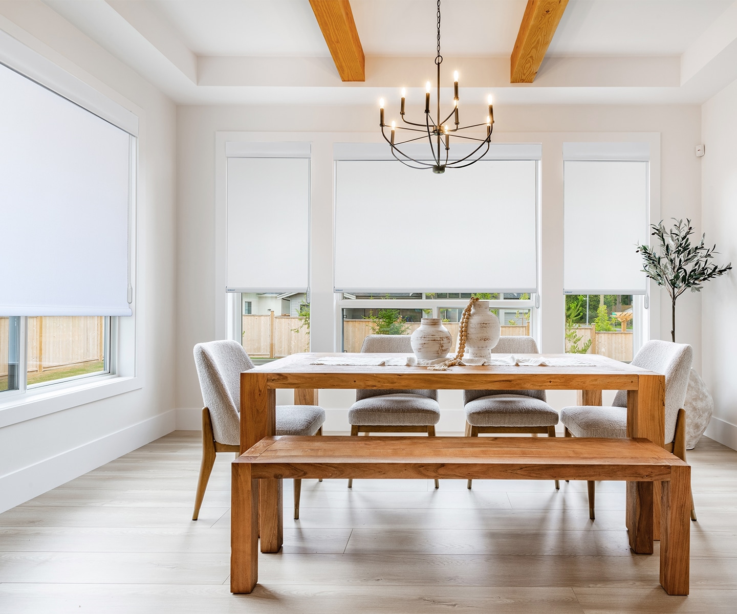 Sombra roller shades — Dining Room